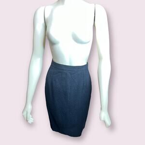 Akris Punto Black Wool Pencil Skirt